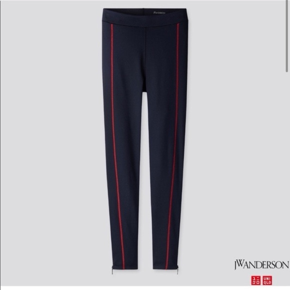 Navy Leggings with Red Trim